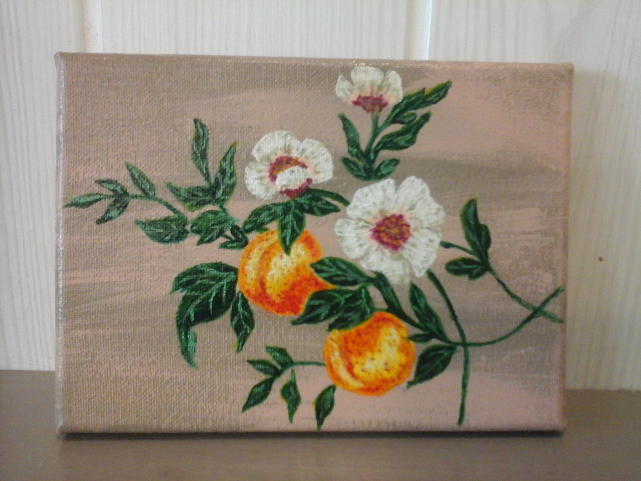 Abricots fleuris sur toile de maître